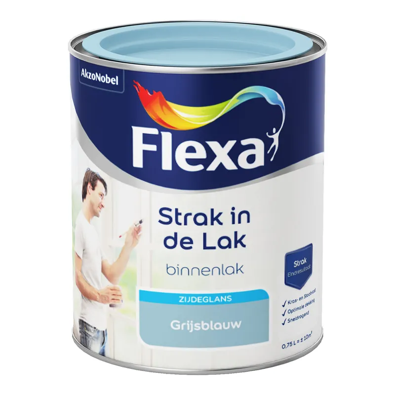 Flexa Strak in de Lak Binnenlak Zijdeglans - 1008 Grijsblauw Korting