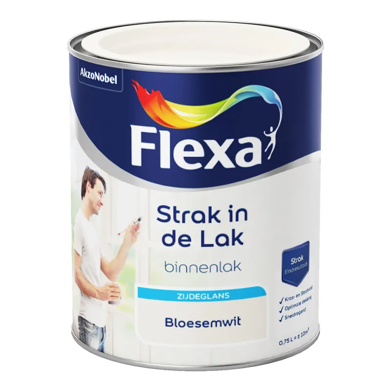 Flexa Strak in de Lak Binnenlak Zijdeglans - 1024 Bloesemwit Direct Verzonden