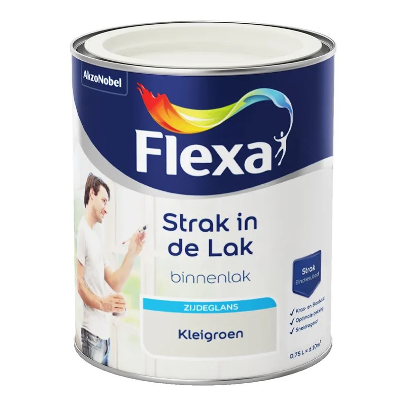 Flexa Strak in de Lak Binnenlak Zijdeglans - Kleigroen Lage Prijs