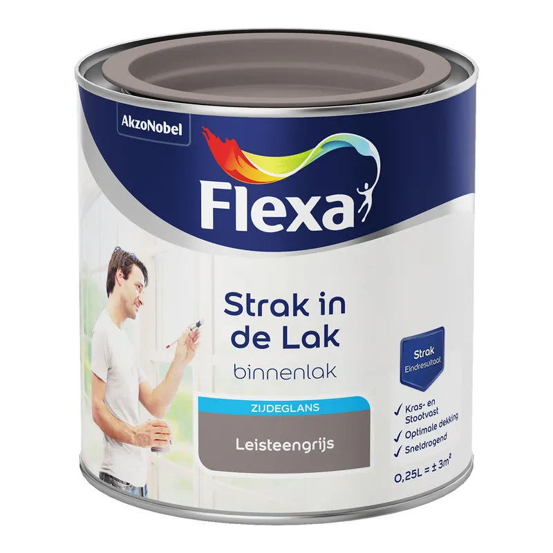 Seizoensaanbieding Flexa Strak in de Lak Binnenlak Zijdeglans - Leisteengrijs