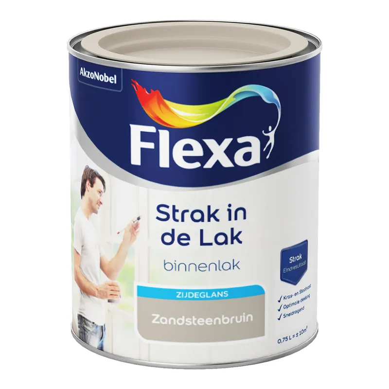 Koopje Flexa Strak in de Lak Binnenlak Zijdeglans - Zandsteenbruin