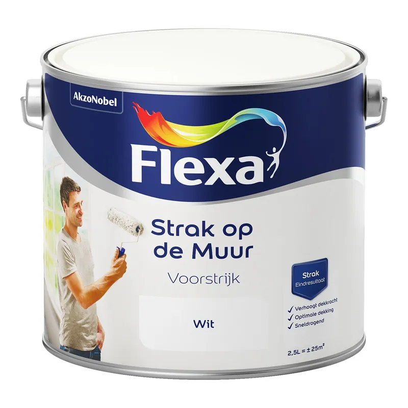Nu Kopen Flexa Strak op de Muur Voorstrijk - Wit