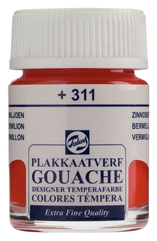 Talens Gouache Extra Fine Quality Fles 16 ml - Vermiljoen 311 Dagaanbieding
