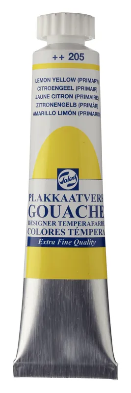 Talens Gouache Extra Fine Quality Tube 20 ml - Citroengeel (Primair) 205 Populair