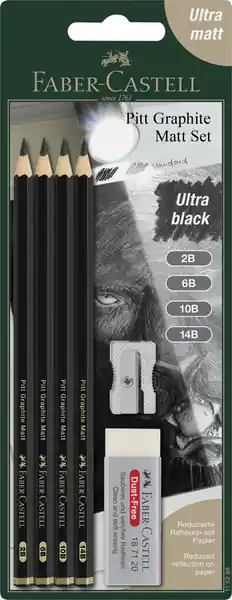 Faber Castell Grafietpotlood Pitt Mat set van 4 Koopje