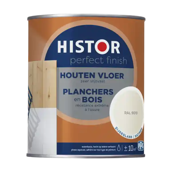 Histor Perfect Finish Houten Vloer Zijdeglans - Ral 9010 Snelle Levering