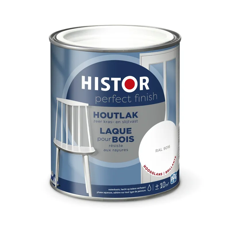 Direct Beschikbaar Histor Perfect Finish Houtlak Hoogglans - RAL 9016