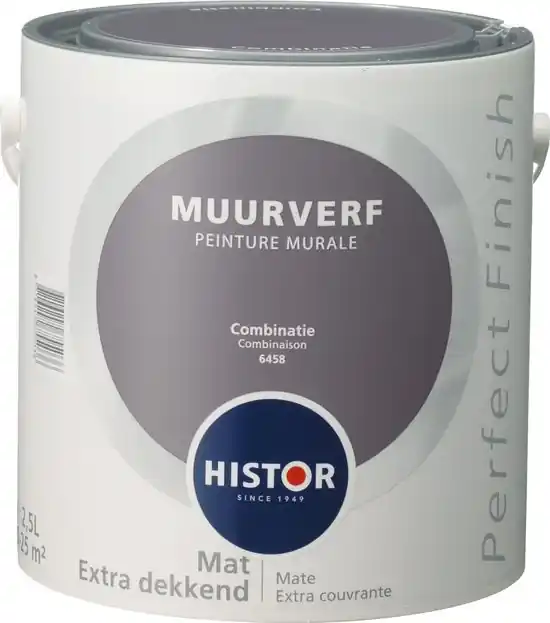 Histor Perfect Finish Muurverf Mat - Combinatie - 2,5 liter Bestseller