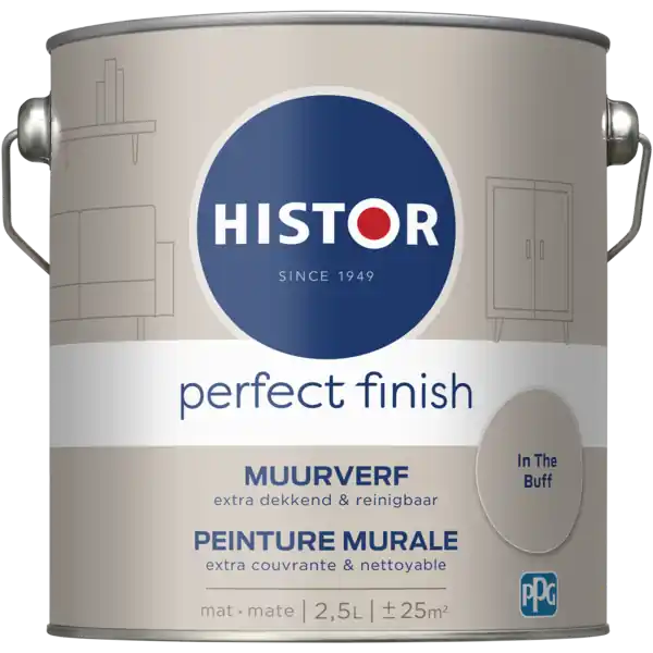 Voordeelprijs Histor Perfect Finish Muurverf Mat - In the Buff - 2,5 liter