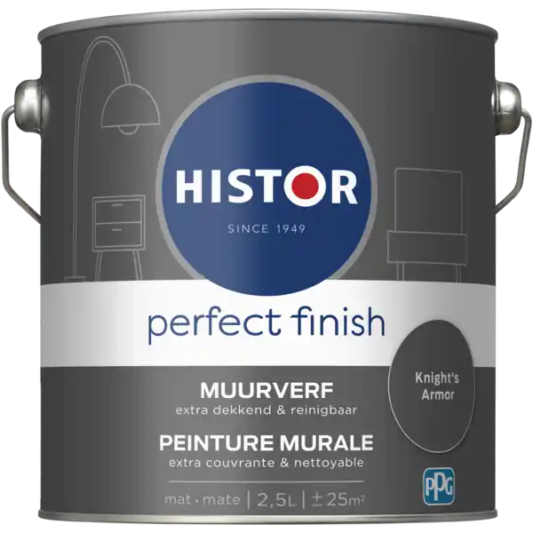 Histor Perfect Finish Muurverf Mat - Knights Armour - 2,5 liter Op = Op