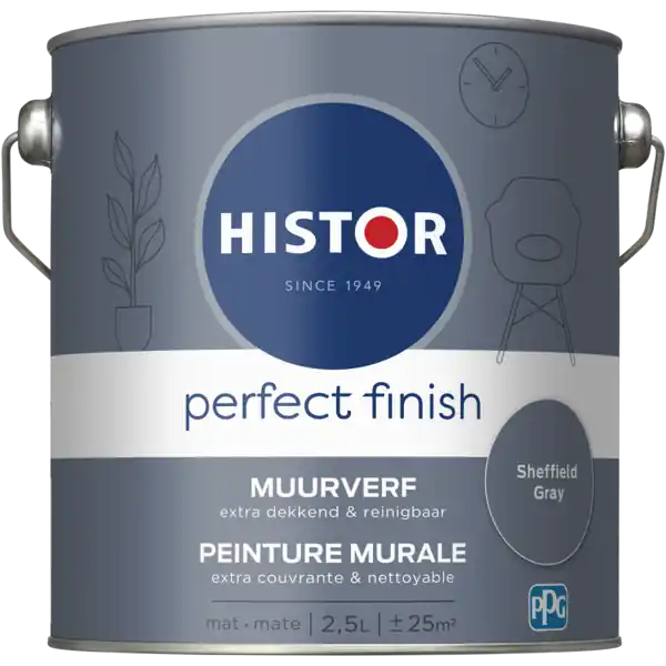 Histor Perfect Finish Muurverf Mat - Sheffield Grey - 2,5 liter Must-Have