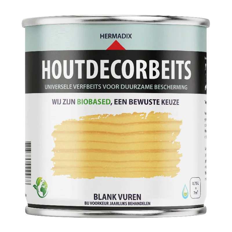 Snelle Levering Hermadix Houtdecor Verfbeits Transparant - Blank Vuren