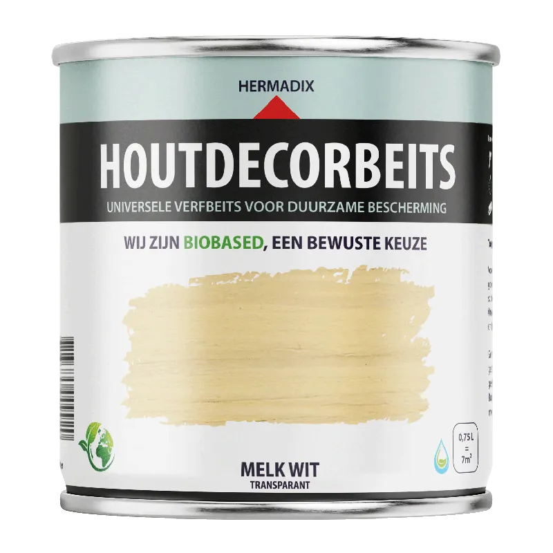 Koop Online Hermadix Houtdecor Verfbeits Transparant - Melk Wit