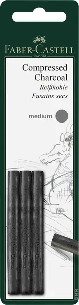 Nu Kopen Faber Castell Houtskool Pitt Monochrome - geperst M 3 stuks blister