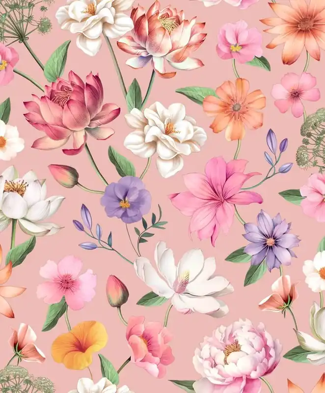 Veilige Betaling Dutch Illusion - M888-03 - Bloemen Roze/Paars
