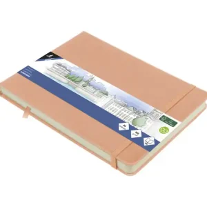 Exclusieve Aanbieding Kangaro Schetsboek - Landscape Oud Roze - Hardcover - 80 vellen - 140g - Roomwit Papier met Elastiek en Lint