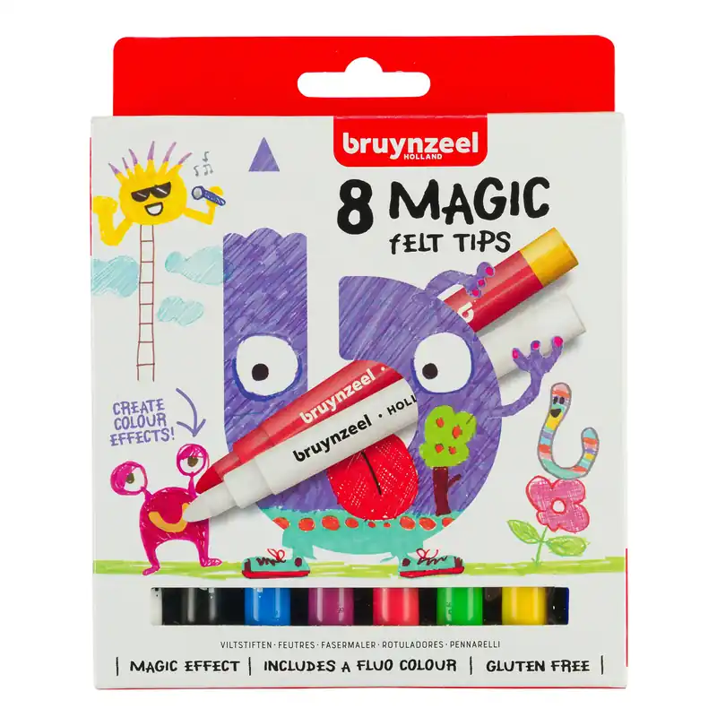 Bruynzeel Kids Magic viltstiften - 8 stuks Exclusieve Aanbieding