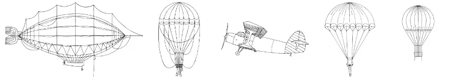 Betaalbaar Noordwand Kids Walls Behangrand met zeppelins en parachutes - 45828