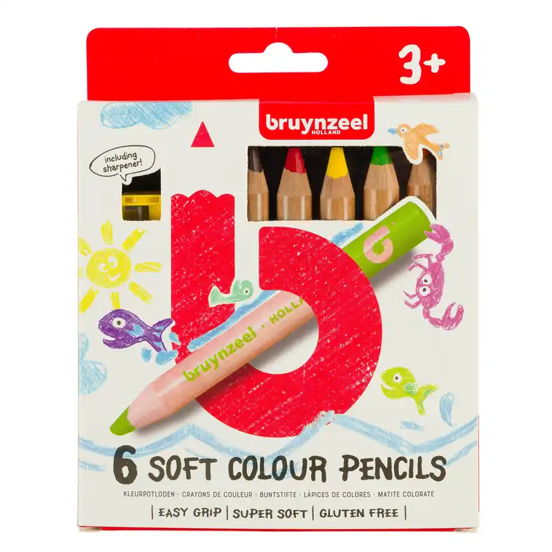 Express Levering Bruynzeel Kids zachte kleurpotloden - 6 stuks