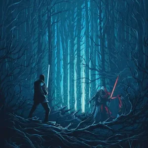 Alleen Vandaag Komar Into Adventure Fotobehang Star Wars - Wood Fight - IADX4-003