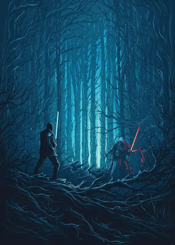 Alleen Vandaag Komar Into Adventure Fotobehang Star Wars - Wood Fight - IADX4-003