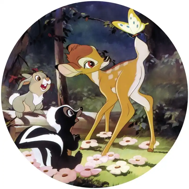 Bestel Nu Komar Into Adventure; Komar Dots Behangcirkel Disney - Bambi - Butterfly - DD1-045