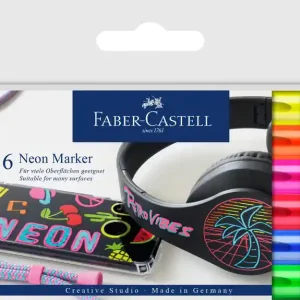 Express Levering Faber Castell Markers Neon - 6 stuks in etui.