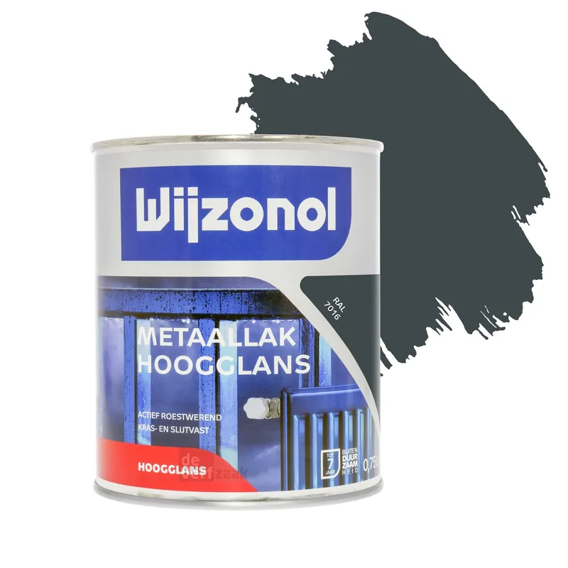 Beste Prijs Wijzonol Metaallak Hoogglans - RAL 7016