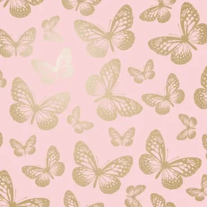 Dutch First Class World of Imagination - DL27586 - Metallic Butterflies Pink/Gold Lage Kosten