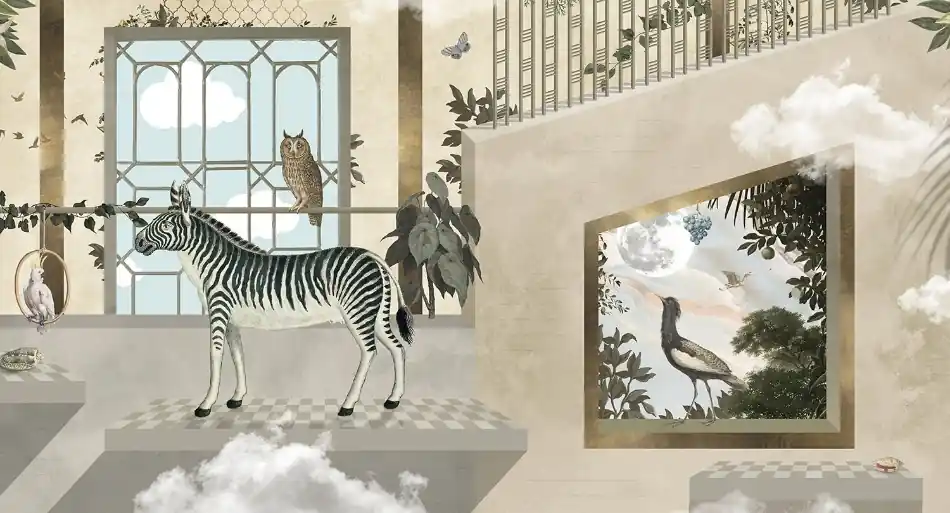 Uitverkoop Muance Muance Fotobehang Zebra's playground - MU13075