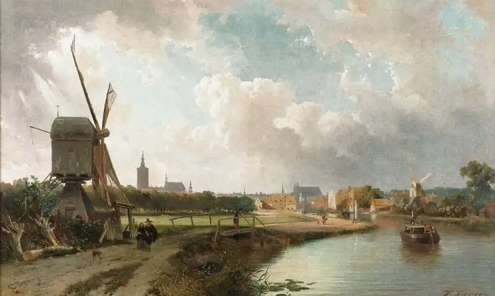 Dutch Painted Memories 2 - 8053 - Gezicht op Den Haag vanaf de Delftse vaart Hete Deal