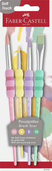 Bestel Nu Faber Castell Penselenset soft touch - 4 stuks - pastel kleuren