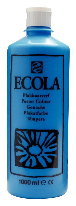 Hoge Kwaliteit Ecola Plakkaatverf Fles 1000 ml - Lichtblauw 501