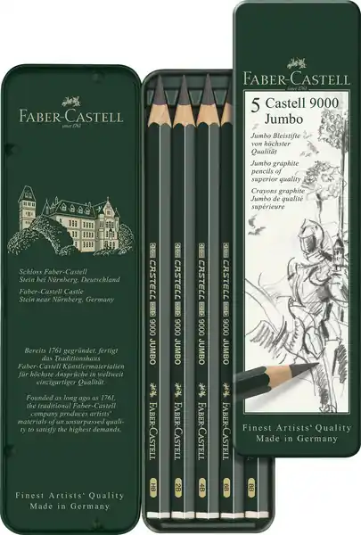Faber Castell Potlood 9000 - Jumbo etui met 5 stuks Tijdelijk Beschikbaar