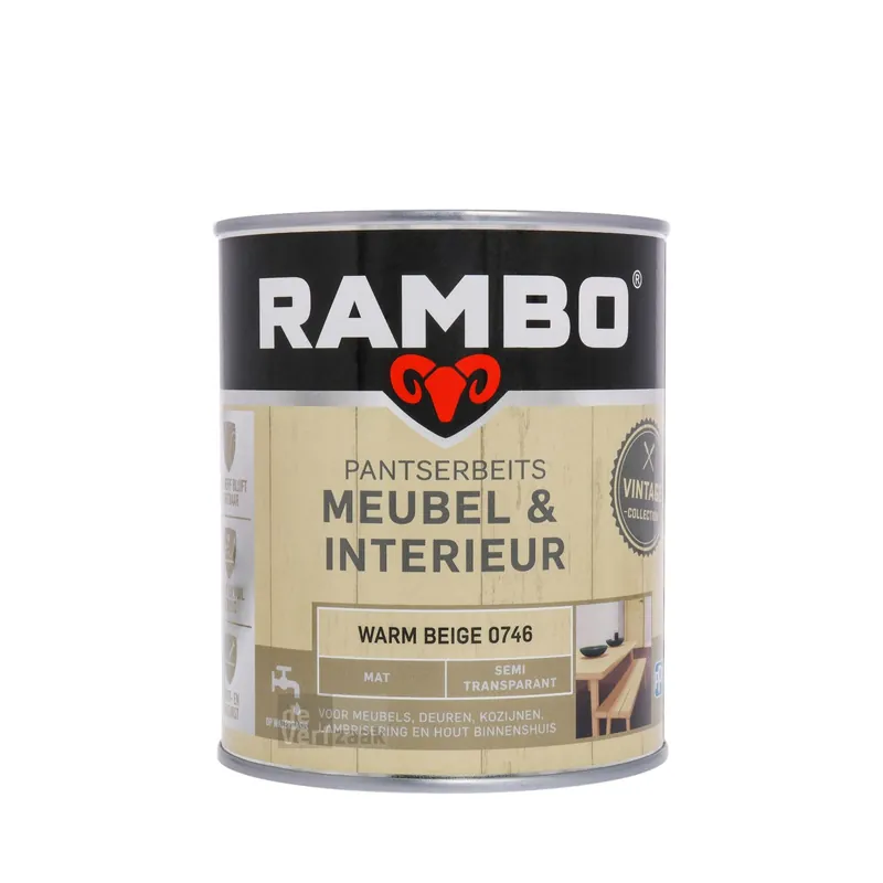 Rambo Pantserbeits Meubel & Interieur Mat 750 ml - Warm Beige Express Levering