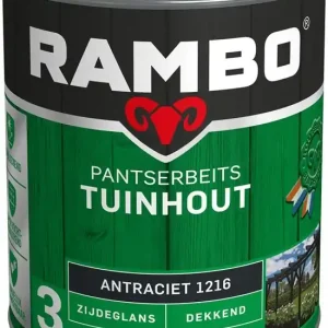 Rambo Pantserbeits Tuinhout Zijdeglans Dekkend - 750 ml Antraciet Beperkt Aanbod