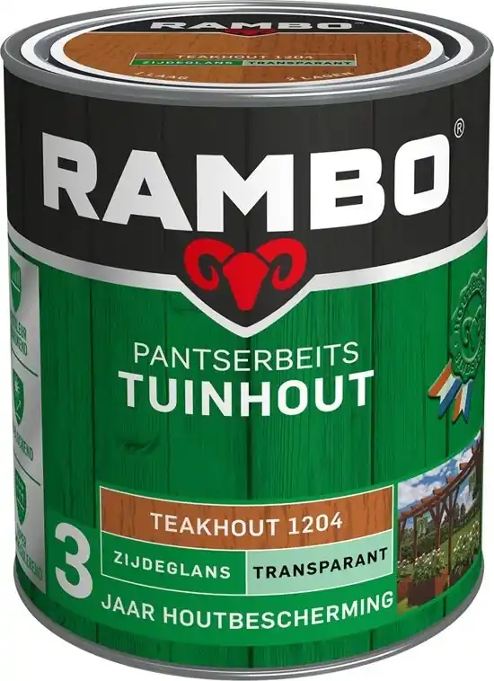 Rambo Pantserbeits Tuinhout Zijdeglans Transparant - Teakhout Aanbieding