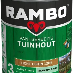 Koop Vandaag Rambo Pantserbeits Tuinhout Zijdeglans Transparant - Licht eiken