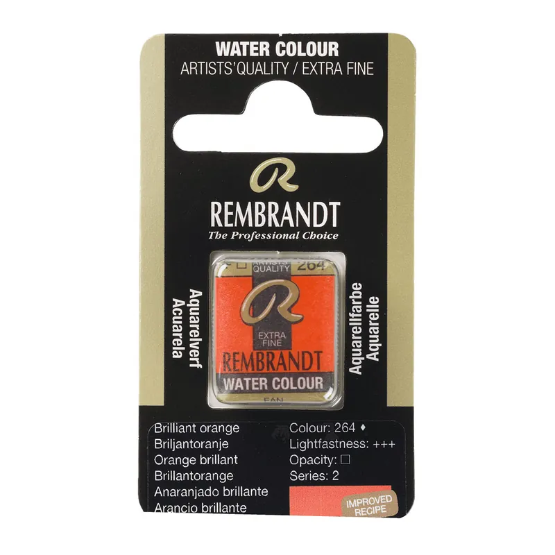 Gecertificeerd Rembrandt Aquarelverf Napje - Briljantoranje #264