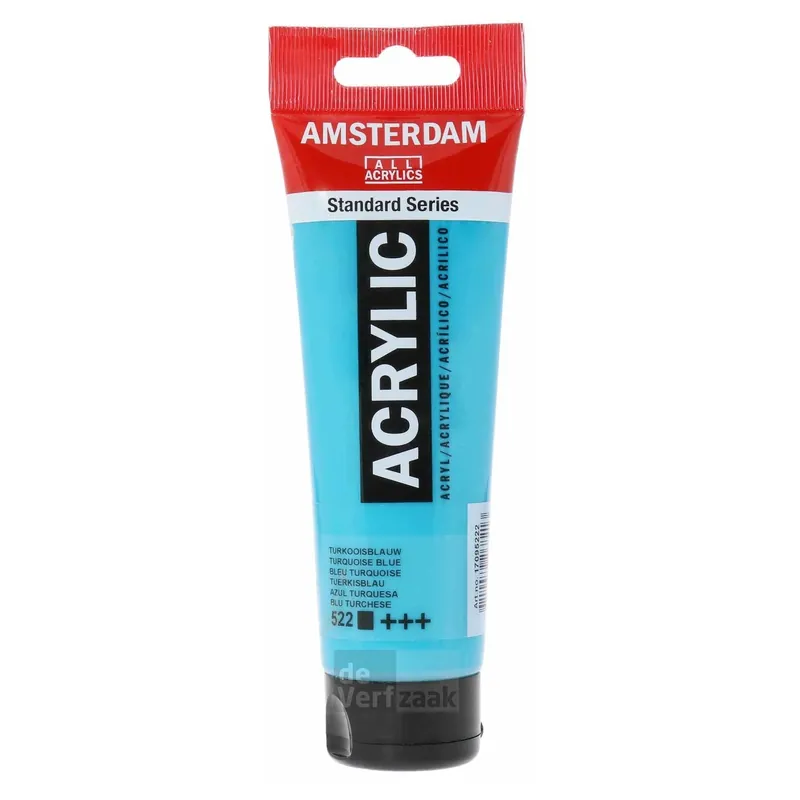 Gecertificeerd Royal Talens Amsterdam Acrylverf 120 ml - Turkooisblauw 522