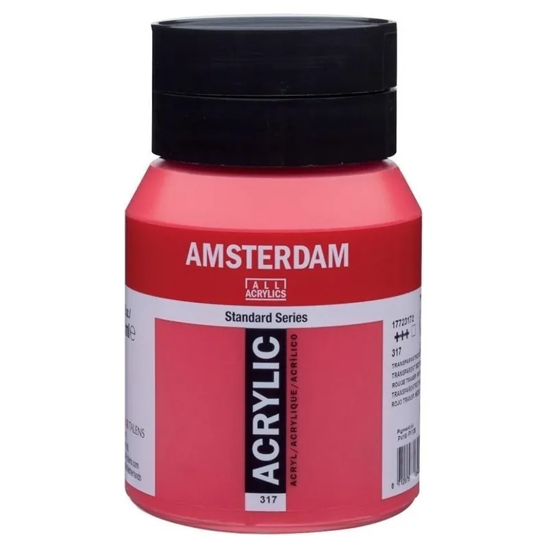 Royal Talens Amsterdam Acrylverf 500 ml - Transparantrood Middel 317 Direct Verzonden