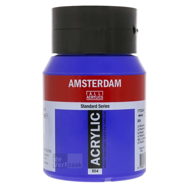 Royal Talens Amsterdam Acrylverf 500 ml - Ultramarijn 504 Exclusieve Aanbieding