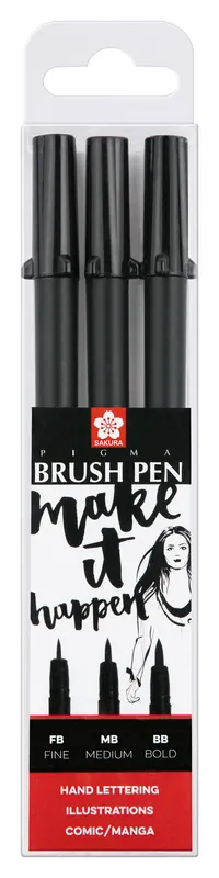 Populair Sakura Pigma Brush Pen Set - 3 stuks