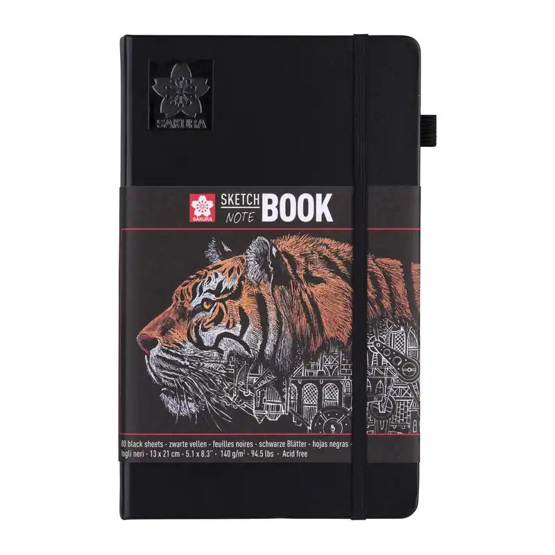 Sakura Schets en Notitieboek - 13 x 21 cm - Zwart - 140 gram Gratis Retour