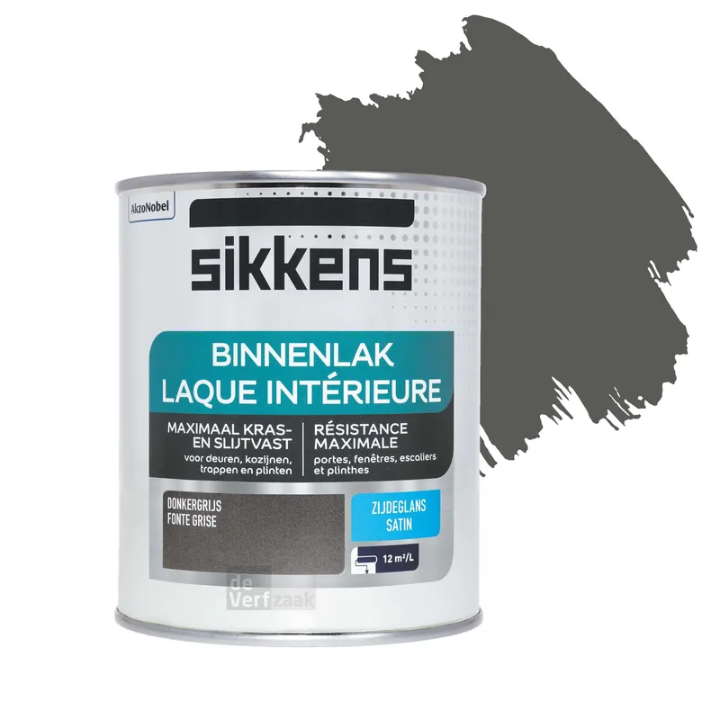 Sikkens Binnenlak Zijdeglans - Donkergrijs Beperkte Voorraad