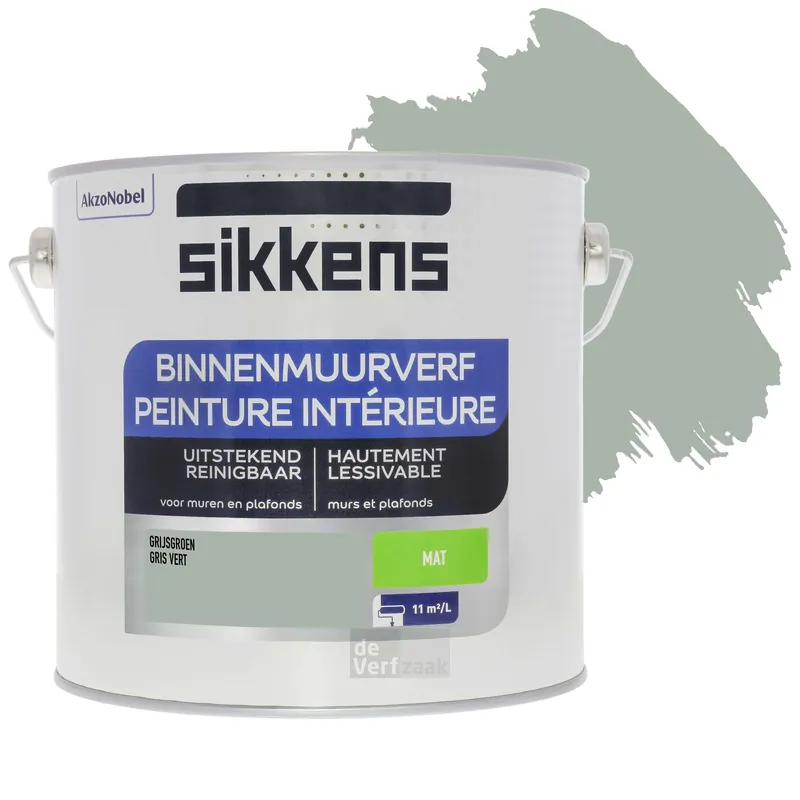 Speciale Aanbieding Sikkens Binnenmuurverf Mat - 2,5 liter Grijsgroen