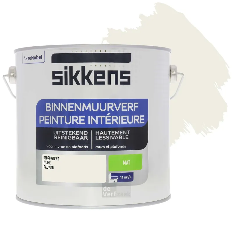 Sikkens Binnenmuurverf Mat - 2,5 liter RAL 9010 Nu Kopen