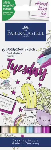 Faber Castell Sketchmarker Goldfaber - etui 6 stuks - Kawaii Goedkoop
