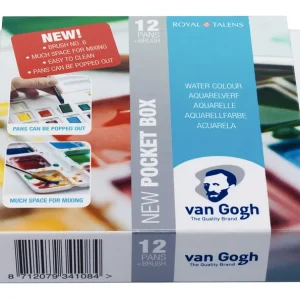 Beste Prijs Van Gogh Aquarelverf Pocket Box Basic Colours - 12 kleuren - Halve Napjes