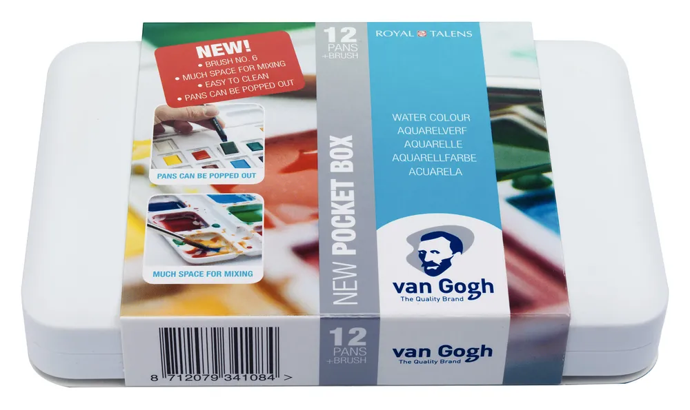Beste Prijs Van Gogh Aquarelverf Pocket Box Basic Colours - 12 kleuren - Halve Napjes